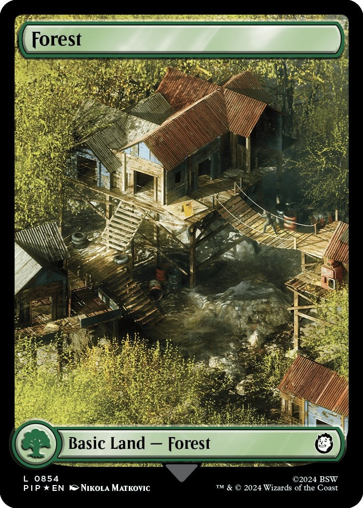 Image for Forest (0854) (Surge Foil) (854) (PIP) - Magic: The Gathering