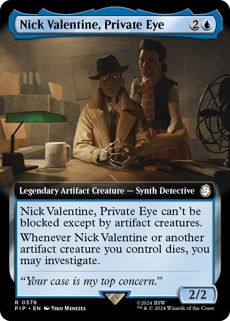 Image for Nick Valentine, Private Eye (Extended Art) (378) (PIP) - Magic: The Gathering