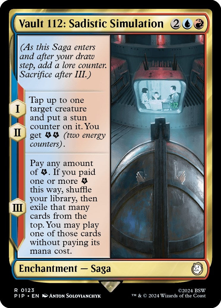 Image for Vault 112: Sadistic Simulation (Surge Foil) (651) (PIP) - Magic: The Gathering