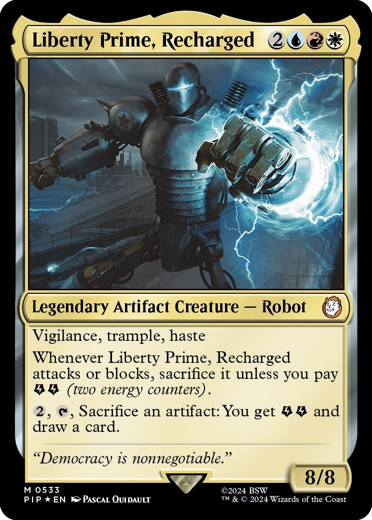 Image for Liberty Prime, Recharged (Surge Foil) (533) (PIP) - Magic: The Gathering