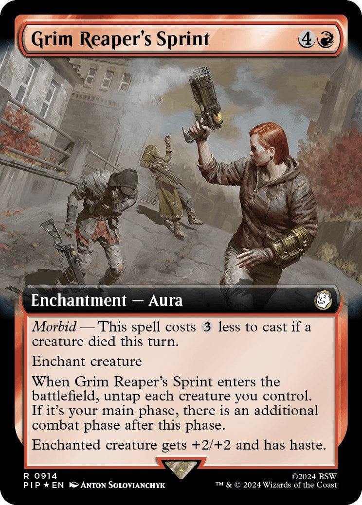 Image for Grim Reaper's Sprint (Extended Art) (Surge Foil) (914) (PIP) - Magic: The Gathering