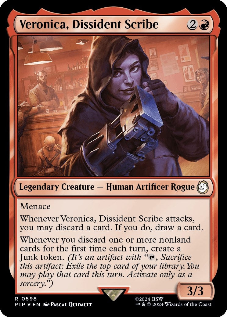 Image for Veronica, Dissident Scribe (Surge Foil) (598) (PIP) - Magic: The Gathering