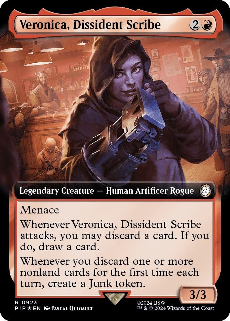 Image for Veronica, Dissident Scribe (Extended Art) (Surge Foil) (923) (PIP) - Magic: The Gathering