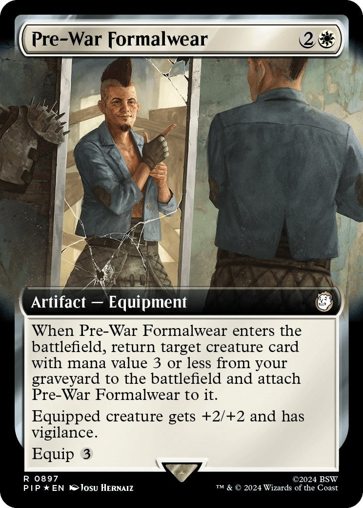 Image for Pre-War Formalwear (Extended Art) (Surge Foil) (897) (PIP) - Magic: The Gathering