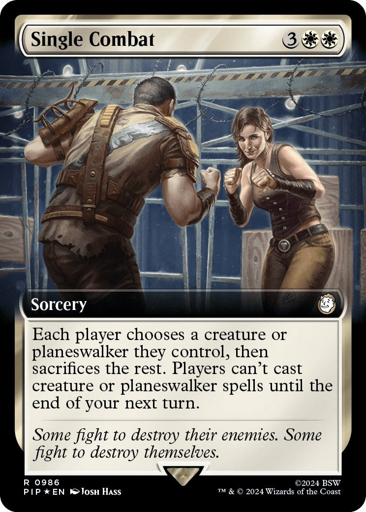 Image for Single Combat (Extended Art) (Surge Foil) (986) (PIP) - Magic: The Gathering