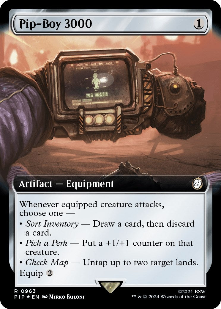 Image for Pip-Boy 3000 (Extended Art) (Surge Foil) (963) (PIP) - Magic: The Gathering