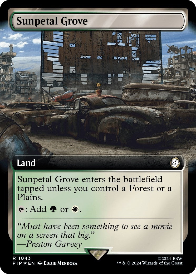 Image for Sunpetal Grove (Extended Art) (Surge Foil) (1043) (PIP) - Magic: The Gathering