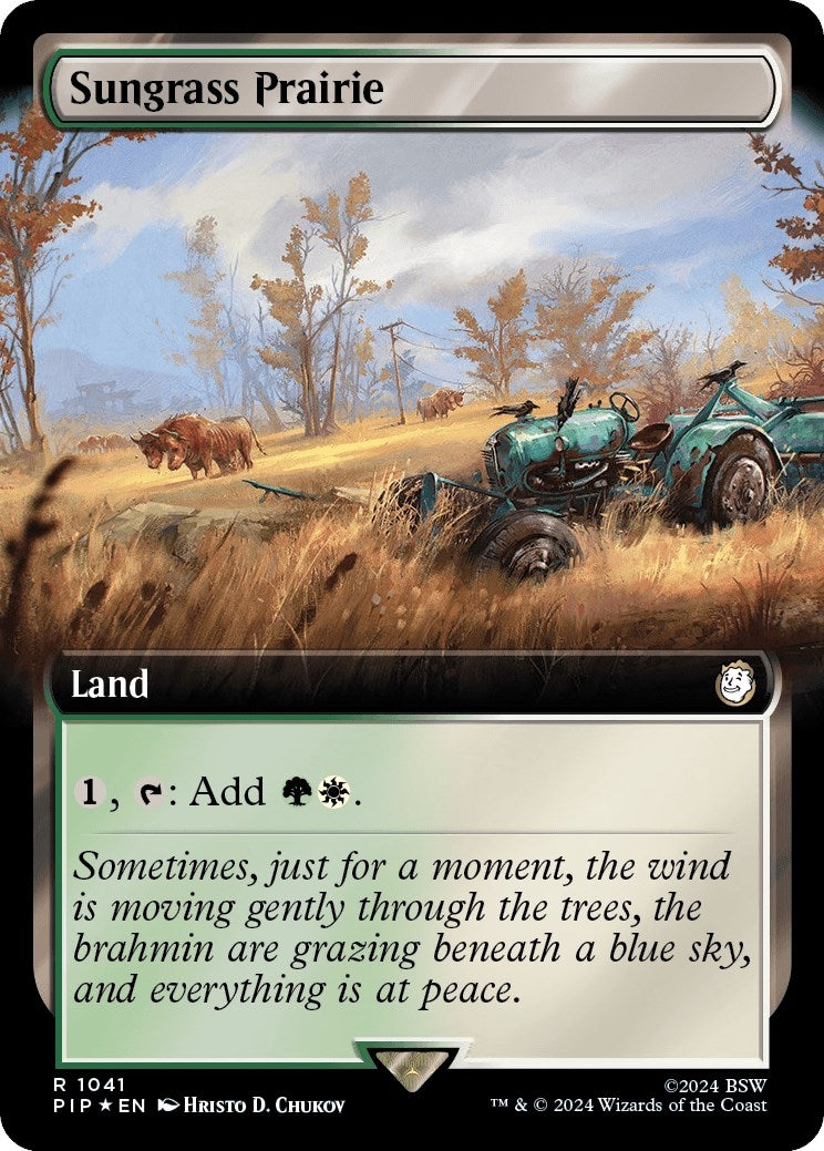 Image for Sungrass Prairie (Extended Art) (Surge Foil) (1041) (PIP) - Magic: The Gathering