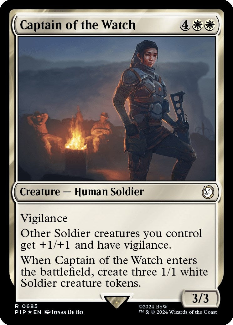 Image for Captain of the Watch (Surge Foil) (685) (PIP) - Magic: The Gathering