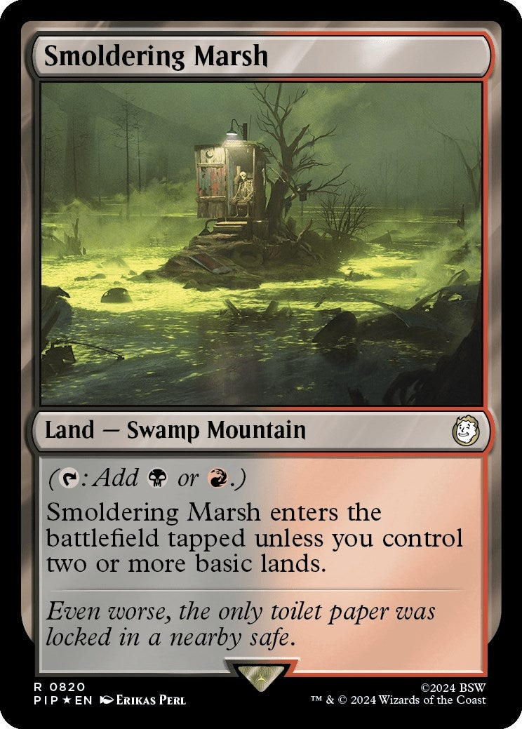 Image for Smoldering Marsh (Surge Foil) (820) (PIP) - Magic: The Gathering
