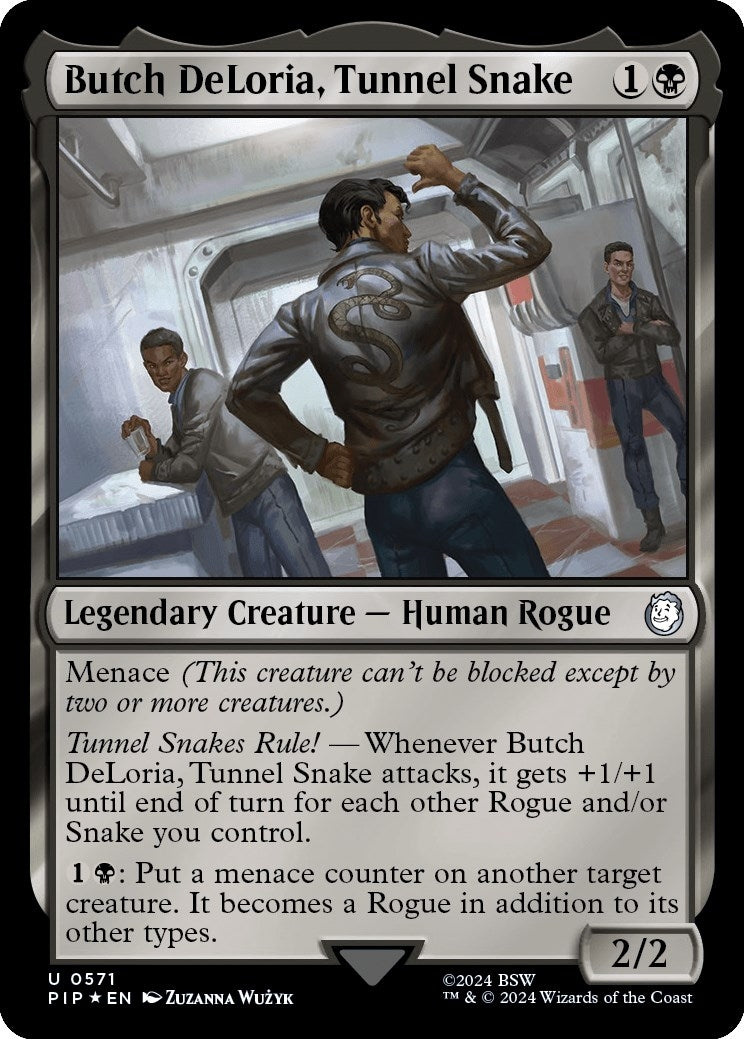 Image for Butch DeLoria, Tunnel Snake (Surge Foil) (571) (PIP) - Magic: The Gathering