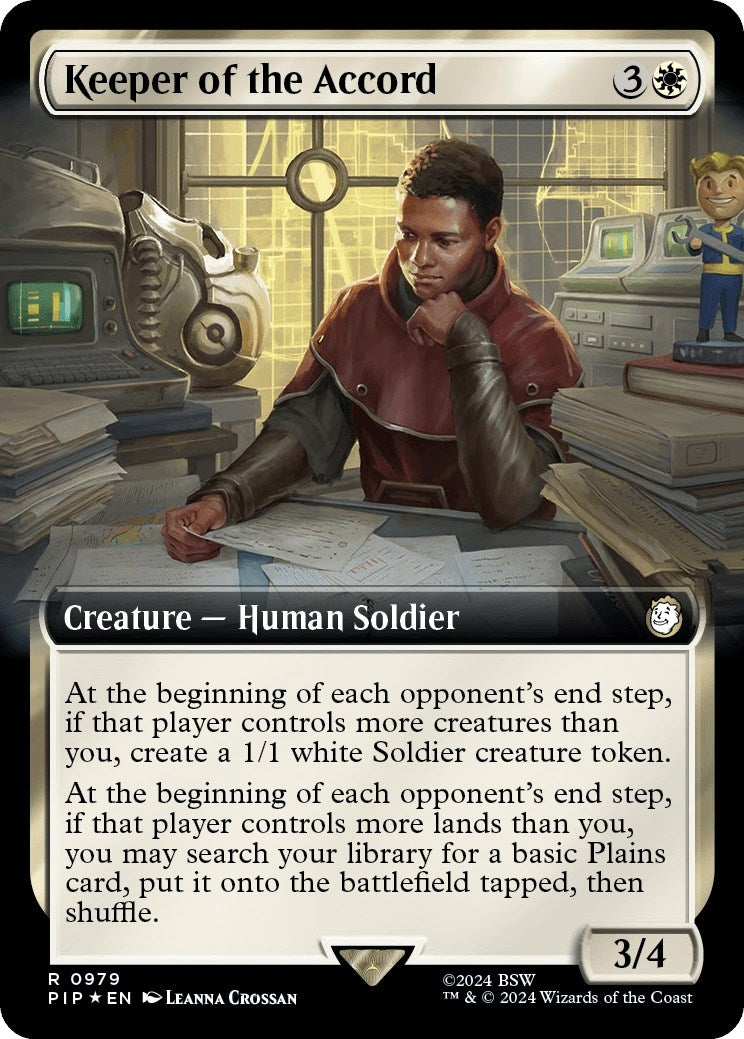 Image for Keeper of the Accord (Extended Art) (Surge Foil) (979) (PIP) - Magic: The Gathering