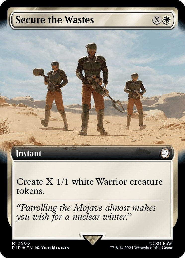 Image for Secure the Wastes (Extended Art) (Surge Foil) (985) (PIP) - Magic: The Gathering