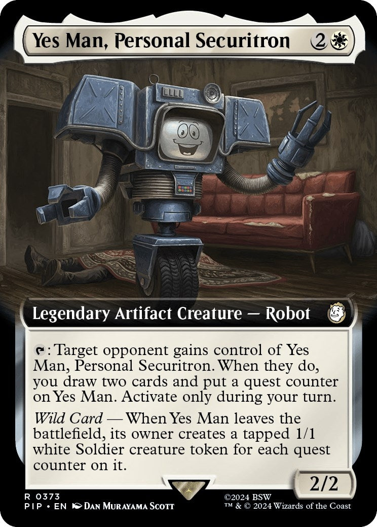 Image for Yes Man, Personal Securitron (Extended Art) (373) (PIP) - Magic: The Gathering