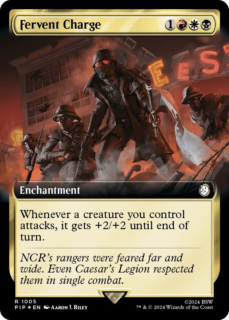 Image for Fervent Charge (Extended Art) (Surge Foil) (1005) (PIP) - Magic: The Gathering