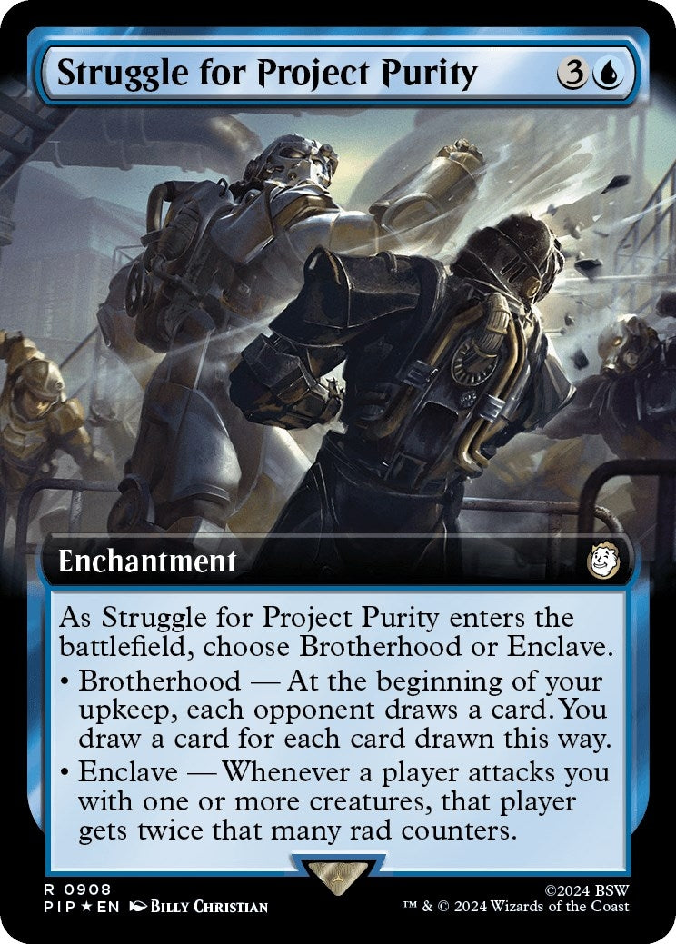 Image for Struggle for Project Purity (Extended Art) (Surge Foil) (908) (PIP) - Magic: The Gathering
