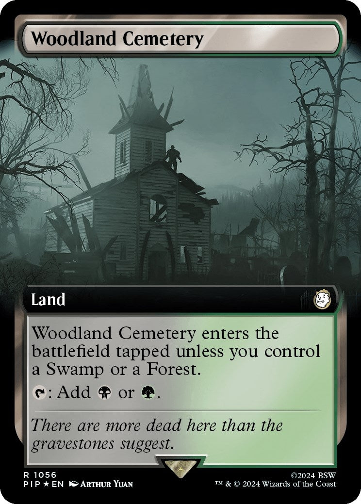 Image for Woodland Cemetery (Extended Art) (Surge Foil) (1056) (PIP) - Magic: The Gathering