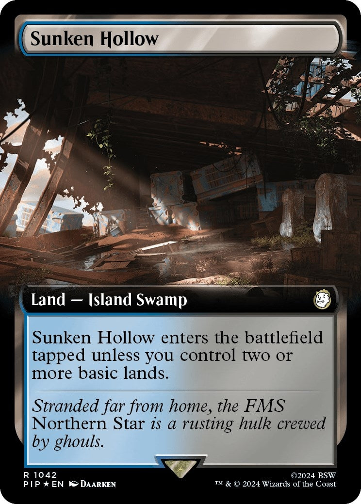 Image for Sunken Hollow (Extended Art) (Surge Foil) (1042) (PIP) - Magic: The Gathering