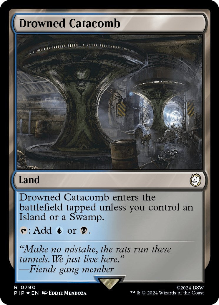 Image for Drowned Catacomb (Surge Foil) (790) (PIP) - Magic: The Gathering