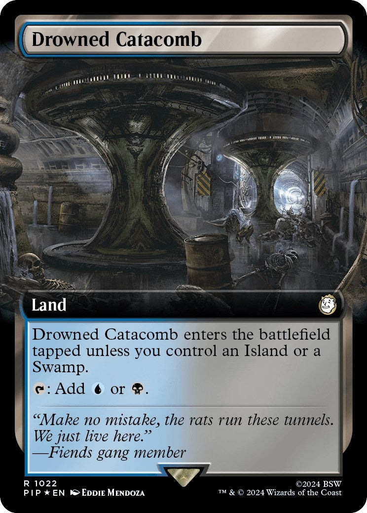 Image for Drowned Catacomb (Extended Art) (Surge Foil) (1022) (PIP) - Magic: The Gathering