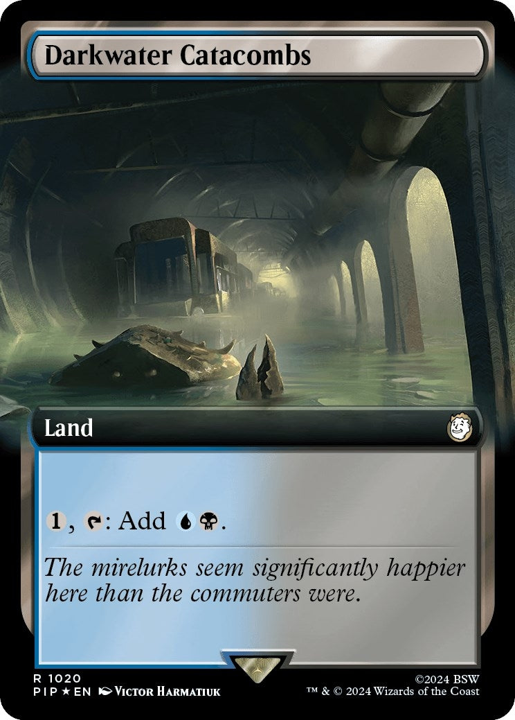 Image for Darkwater Catacombs (Extended Art) (Surge Foil) (1020) (PIP) - Magic: The Gathering