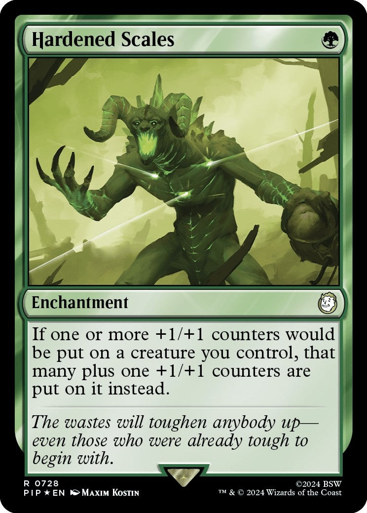 Image for Hardened Scales (Surge Foil) (728) (PIP) - Magic: The Gathering