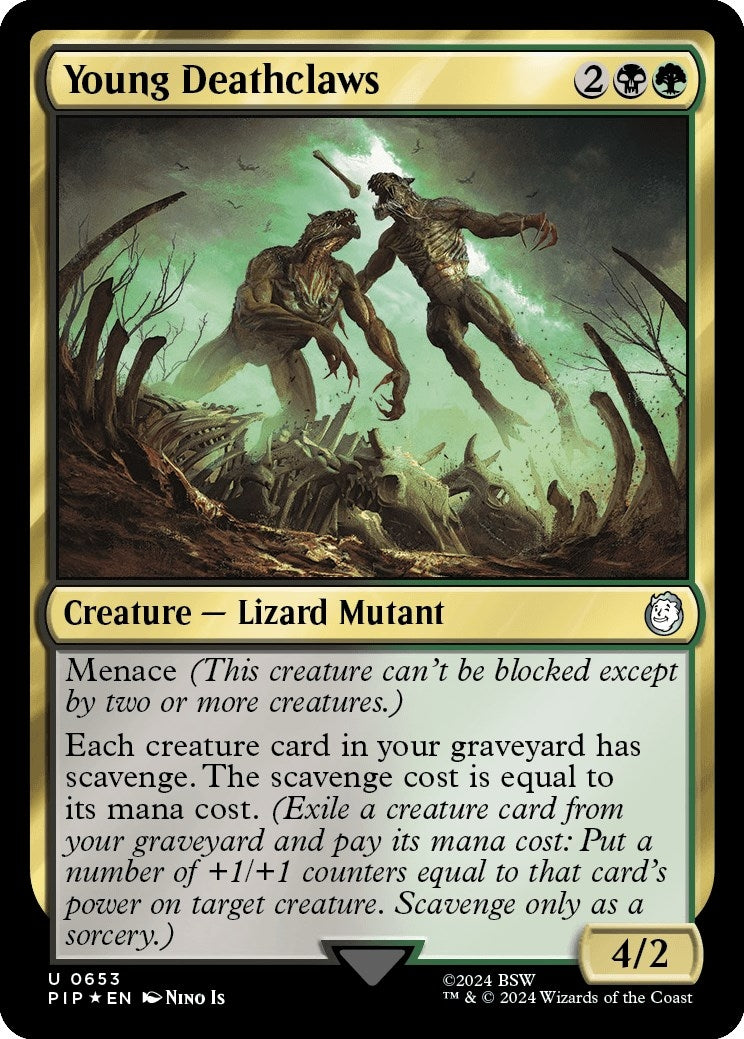 Image for Young Deathclaws (Surge Foil) (653) (PIP) - Magic: The Gathering