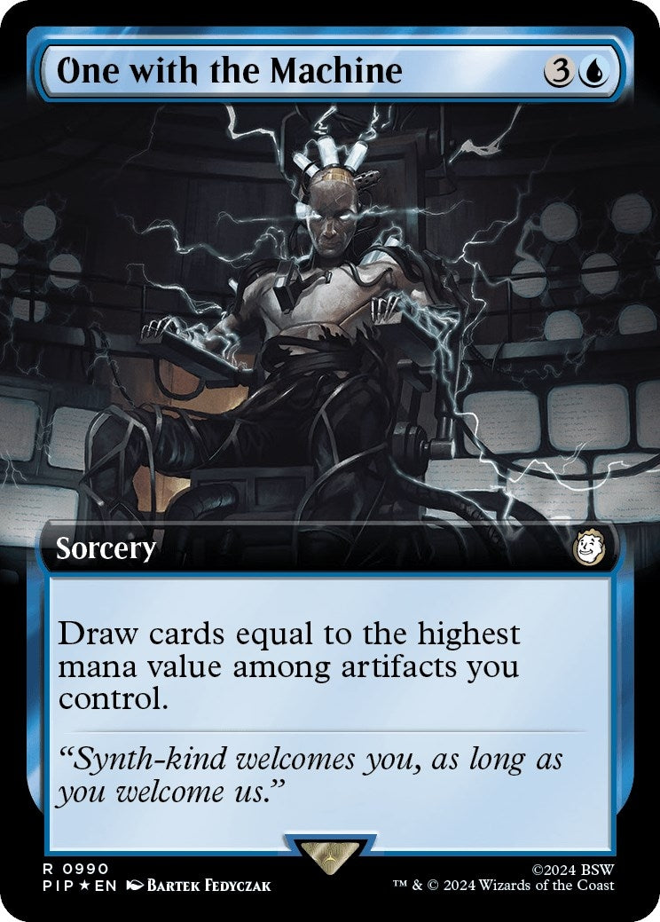 Image for One with the Machine (Extended Art) (Surge Foil) (990) (PIP) - Magic: The Gathering