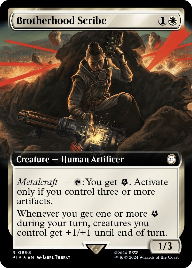 Image for Brotherhood Scribe (Extended Art) (Surge Foil) (893) (PIP) - Magic: The Gathering