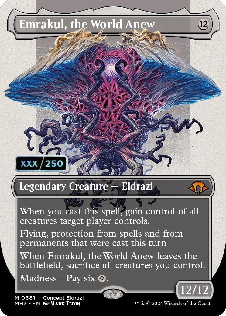 Image for Emrakul, the World Anew (Borderless) (Serial Numbered) (381) (MH3) - Magic: The Gathering