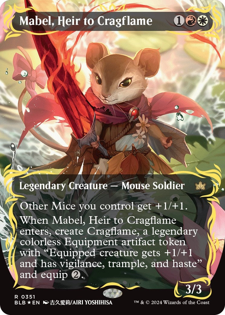 Image for Mabel, Heir to Cragflame (Borderless) (Raised Foil) (351) (BLB) - Magic: The Gathering