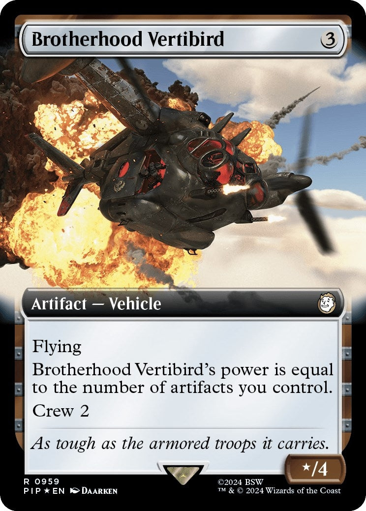 Image for Brotherhood Vertibird (Extended Art) (Surge Foil) (959) (PIP) - Magic: The Gathering