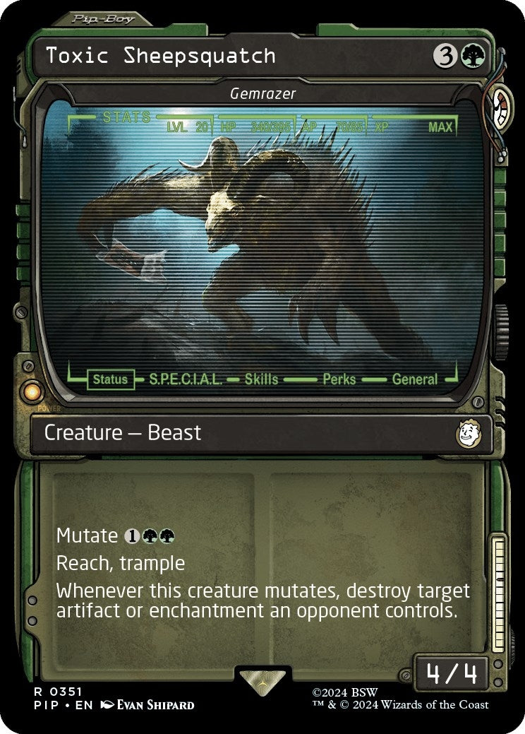 Image for Toxic Sheepsquatch - Gemrazer (Showcase) (351) (PIP) - Magic: The Gathering