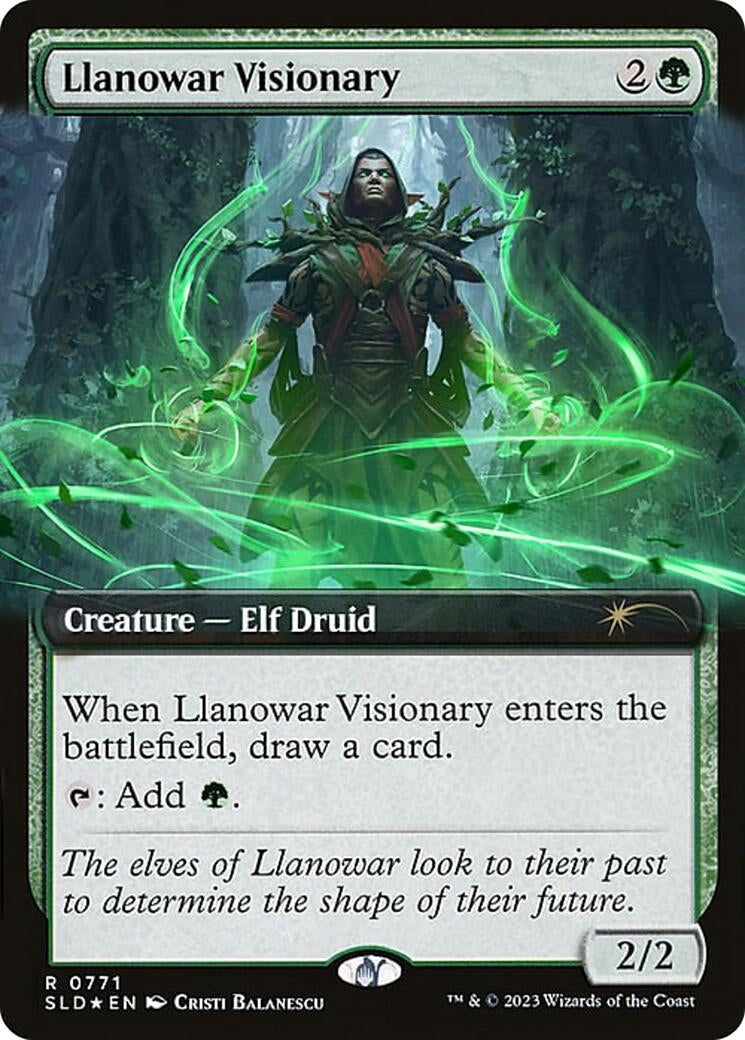 Image for Llanowar Visionary (Extended Art) (771) (SLD) - Magic: The Gathering