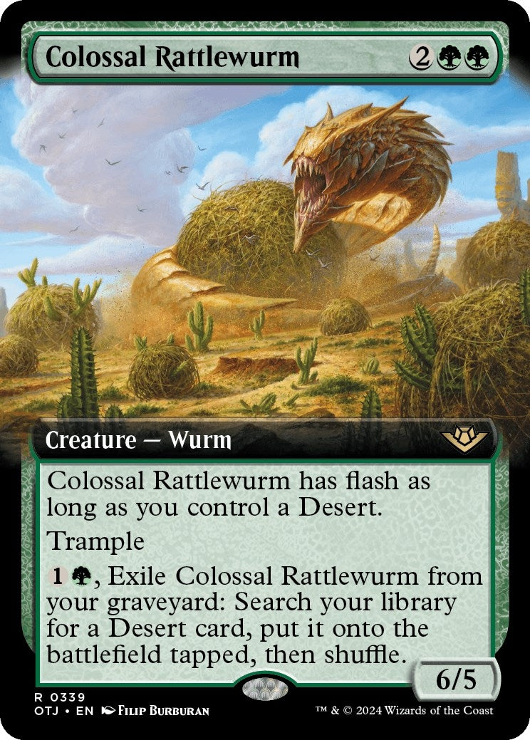 Image for Colossal Rattlewurm (Extended Art) (339) (OTJ) - Magic: The Gathering