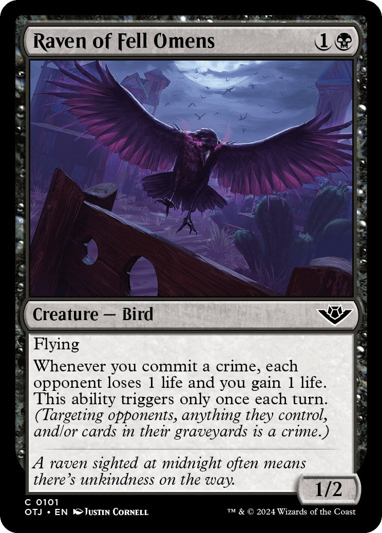 Image for Raven of Fell Omens (101) (OTJ) - Magic: The Gathering