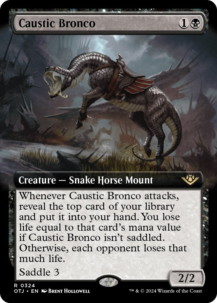 Image for Caustic Bronco (Extended Art) (324) (OTJ) - Magic: The Gathering