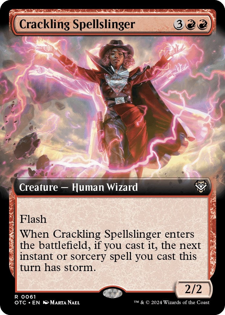 Image for Crackling Spellslinger (Extended Art) (61) (OTC) - Magic: The Gathering