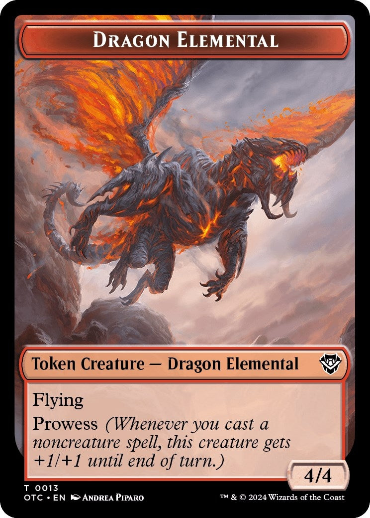 Image for Dragon Elemental // Treasure Double-Sided Token (13 // 18) (OTC) - Magic: The Gathering