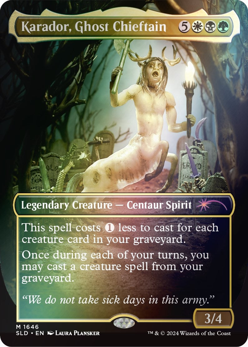 Image for Karador, Ghost Chieftain (Rainbow Foil) (1646) (SLD) - Magic: The Gathering