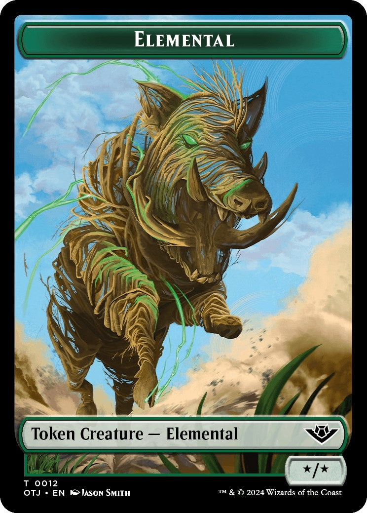 Image for Elemental // Plot Double-Sided Token (12 // 20) (OTJ) - Magic: The Gathering