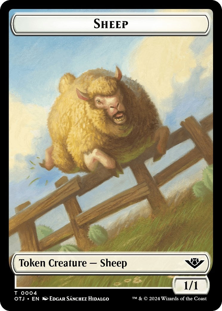 Image for Sheep // Plot Double-Sided Token (4 // 20) (OTJ) - Magic: The Gathering