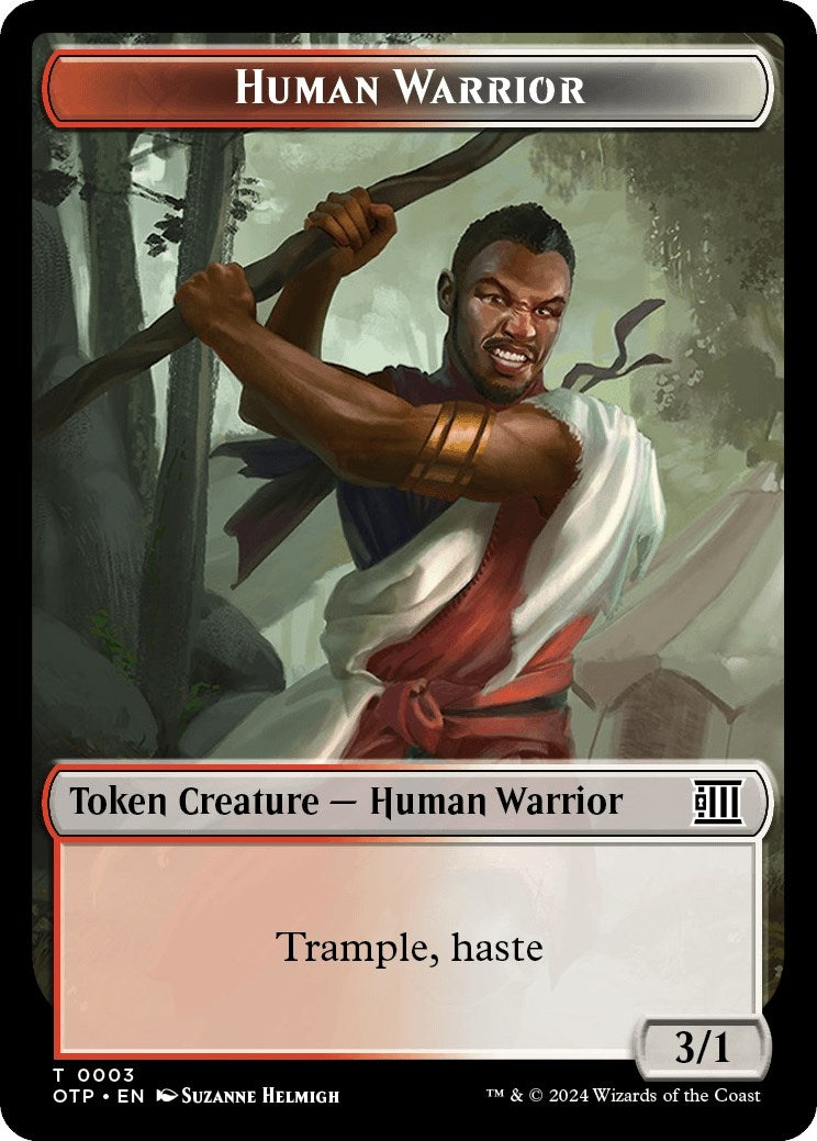 Image for Human Warrior // Plot Double-Sided Token (3 // 20) (OTP) - Magic: The Gathering