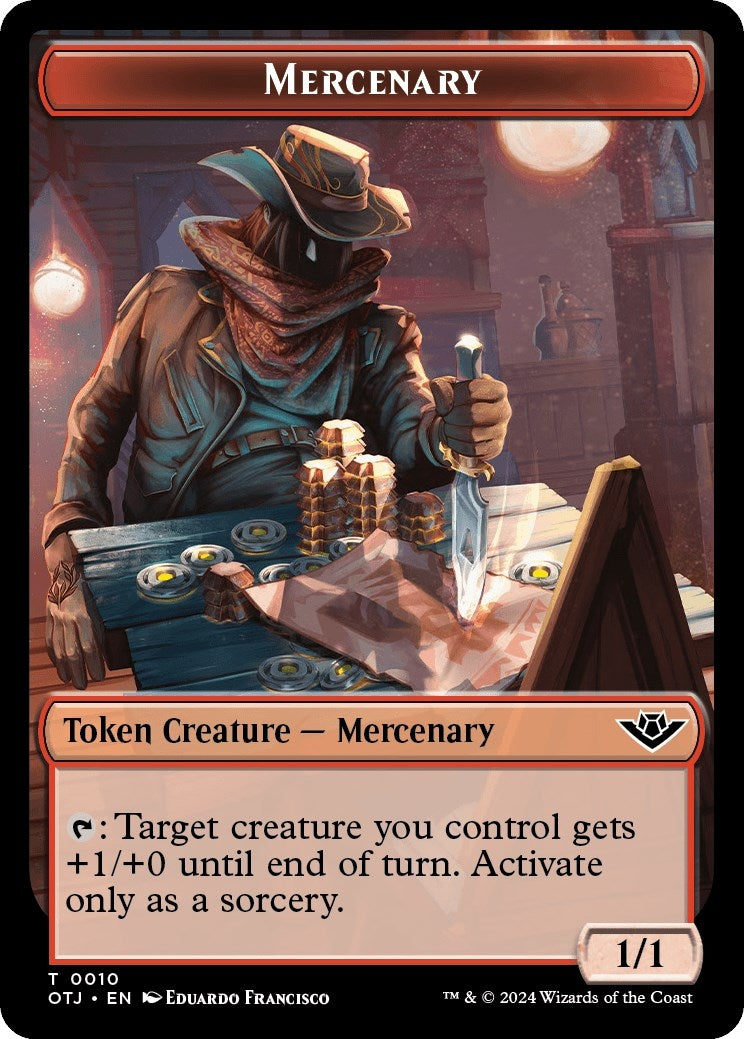 Image for Mercenary // Bat Double-Sided Token (10 // 1) (OTJ) - Magic: The Gathering