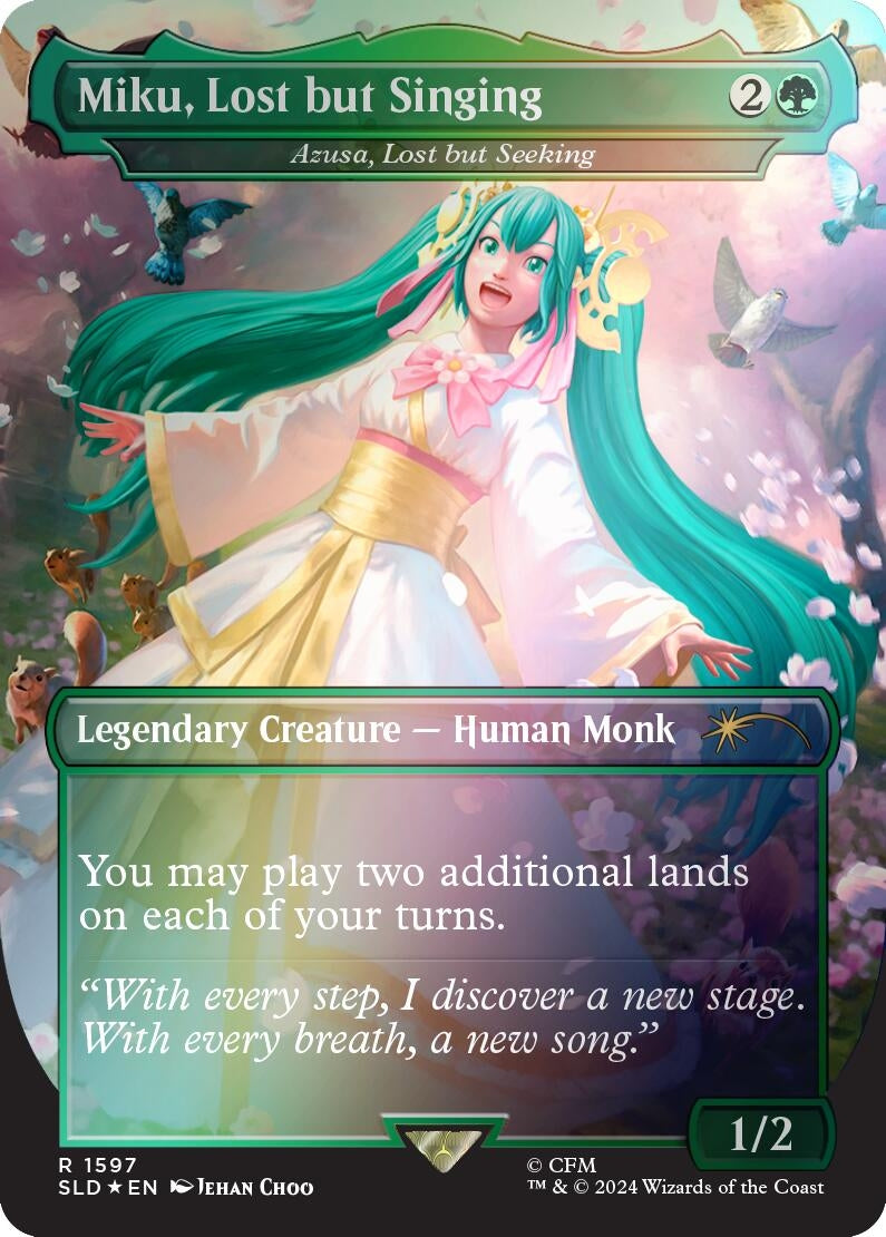 Image for Miku, Lost but Singing - Azusa, Lost but Seeking (Rainbow Foil) (1597) (SLD) - Magic: The Gathering