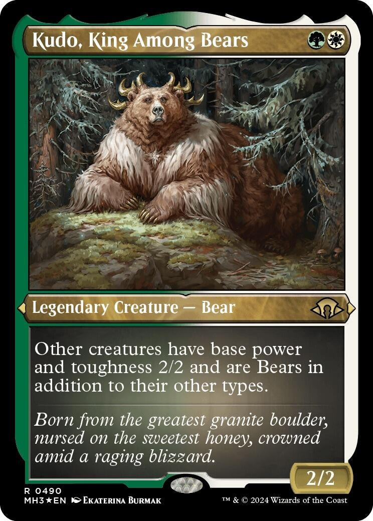 Image for Kudo, King Among Bears (Foil Etched) (490) (MH3) - Magic: The Gathering