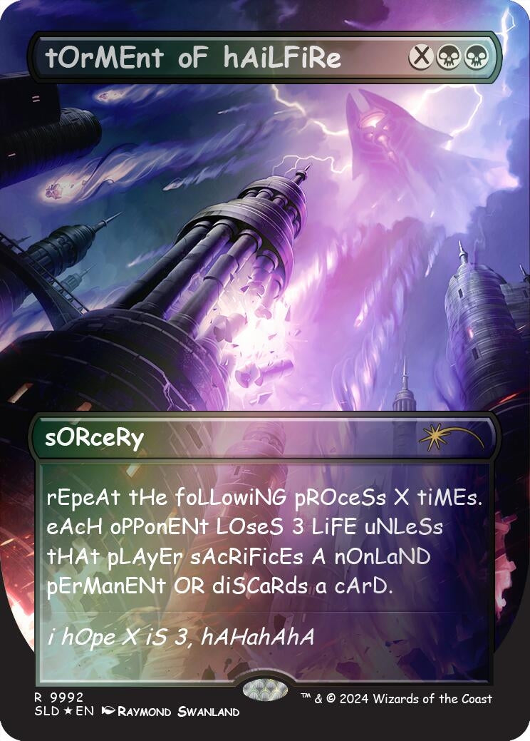 Image for tOrMEnt oF hAiLFiRe (Rainbow Foil) (9992) (SLD) - Magic: The Gathering