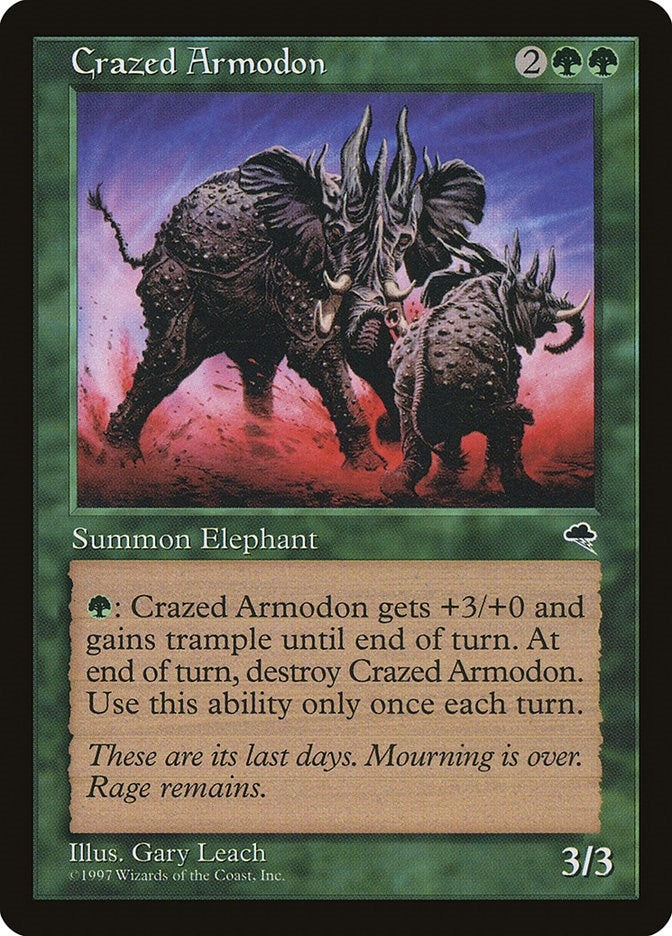 Image for Crazed Armodon (220) (TMP) - Magic: The Gathering