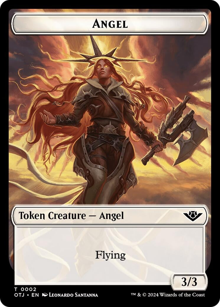 Image for Angel // Plot Double-Sided Token (2 // 20) (OTJ) - Magic: The Gathering