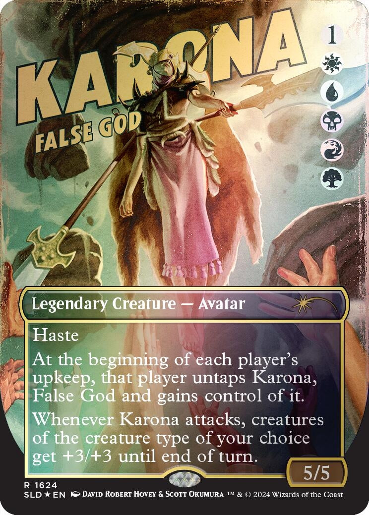 Image for Karona, False God (Rainbow Foil) (1624) (SLD) - Magic: The Gathering
